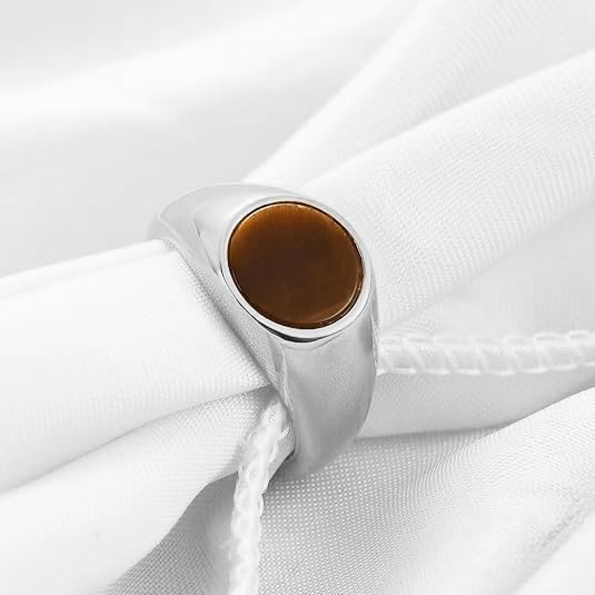 Stainless Steel Round Shape Classical Simple Plain Wedding Engagement Statement Pinky Band Signet Rings for Men Women Size 4-15