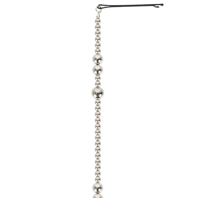 4PCS Dreadlocks Metal Tassel Ponytail Multi-Strand Hair Chain Prom Party Concave styling hair accessories hair extension chain with clip for girls and women (silver)