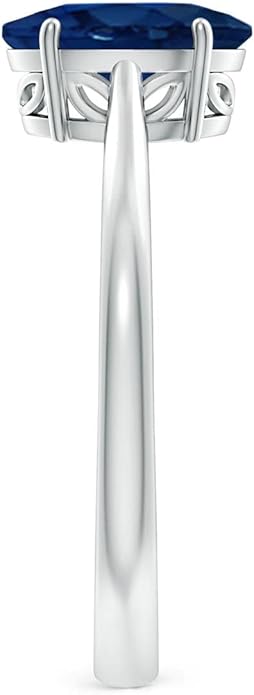 Angara Natural Blue Sapphire Solitaire Engagement Ring for Women | Oval Shape Blue Sapphire Ring in 14K Solid Gold/Sterling Silver/Platinum | September Birthday, Gemstone Jewellery Gift