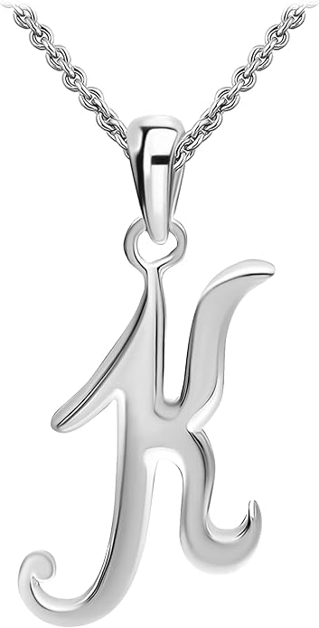 SEA OF ICE Letter Initial Necklace, Alphabet Letter Pendant Necklace, Sterling Silver, Gold, Rose Gold Necklace for Women, Elegant Initial Necklaces, Personalized Custom Women's Necklaces