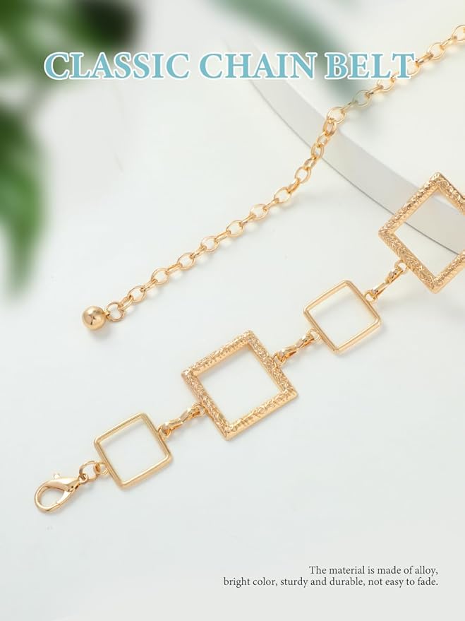 FIORETTO Chain Belts for Women Fashion Metal Waist Chain Chunky Belts for Dresses Jeans