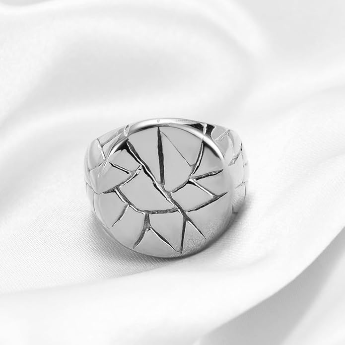 Stainless Steel Round Shape Classical Simple Plain Wedding Engagement Statement Pinky Band Signet Rings for Men Women Size 4-15