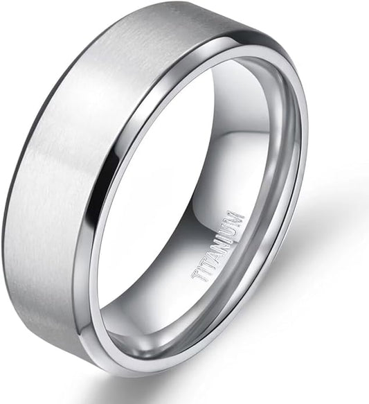 TIGRADE Titanium Rings 4MM 6MM 8MM 10MM Wedding Band in Comfort Fit Matte for Men Women Size 3-15