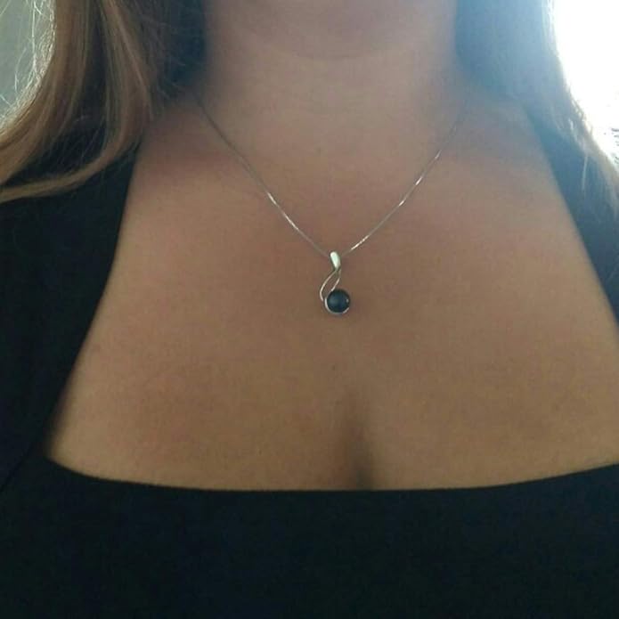 Pearl Jewelry Set For Women 925 Sterling Silver Necklace Pearl Pendant & Pearl Earrings Freshwater Pearl Drop Jewelry Set for Wedding Prom Gift