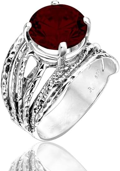 JEAN RACHEL JEWELRY 925 Sterling Silver Ring - Wrap Vintage Design with Prong Set Round Cubic Zirconia - Hypoallergenic, Lead & Nickel Free - Artisan Handcrafted Statement Rings for Women