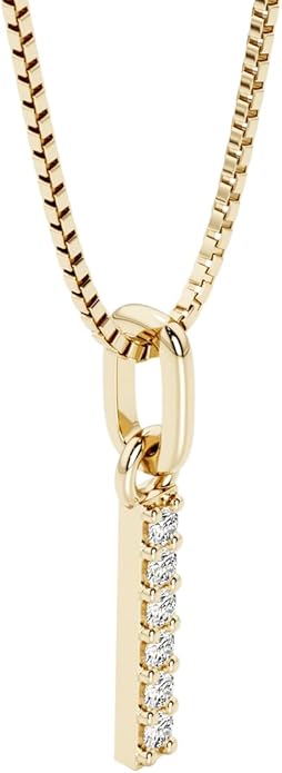 PEORA Letter A to Z Lab Grown Diamond Initial Pendant Necklace in Sterling Silver, F-G Color, VS Clarity, with 18 inch Chain