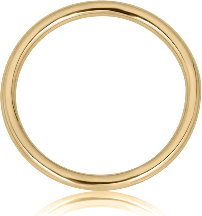 AVORA 10K Yellow Gold Plain Band Stackable Ring- Size 1-9