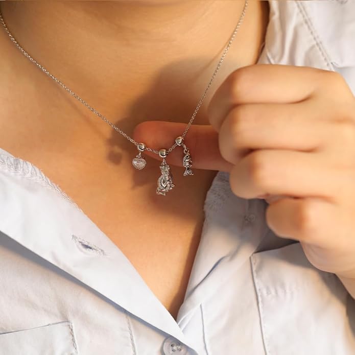 Summer Holiday Necklace,Dainty Chain, Charm Necklace For Women,Cute Cat Charm,Natural Pearls,18k Gold Plated,Choose Your Favorite Charm, Change Easily