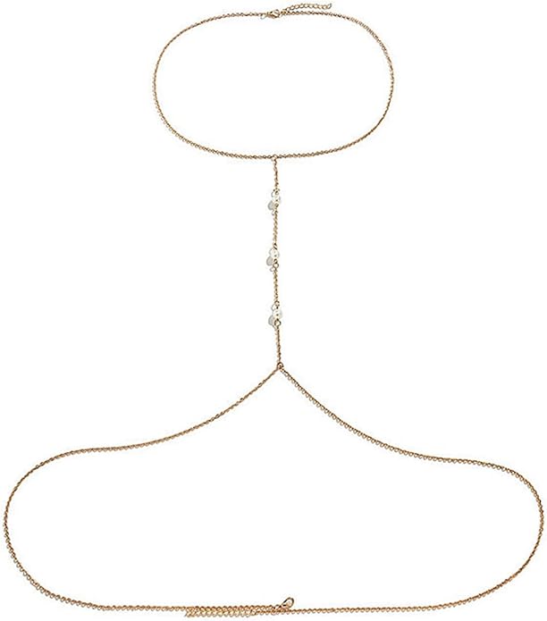 MODRSA Body Chain Belly Chain Silver Gold Waist Chain Body Chain Jewelry for Women Body Jewelry for Women Waist Chains Belly Chains for Women Chain Bra Lingerie