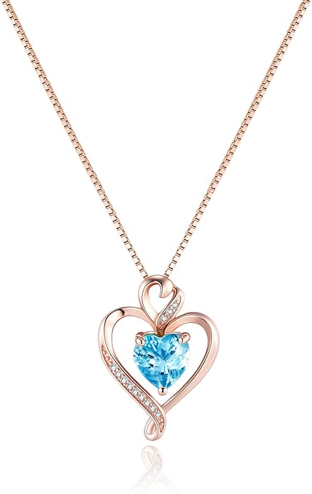 Heart Necklaces for Women 925 Sterling Silver Pendant Necklace Rose Gold Plated White Gold/14K Gold Plated Love Necklace for Her Girlfriend Wife Valentines Day Birthday Women Jewelry 18"+2"