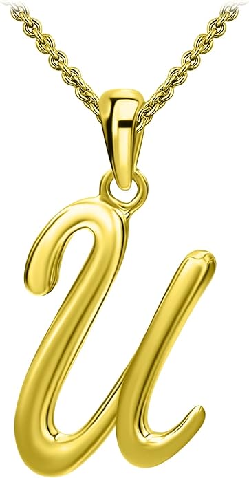 SEA OF ICE Letter Initial Necklace, Alphabet Letter Pendant Necklace, Sterling Silver, Gold, Rose Gold Necklace for Women, Elegant Initial Necklaces, Personalized Custom Women's Necklaces