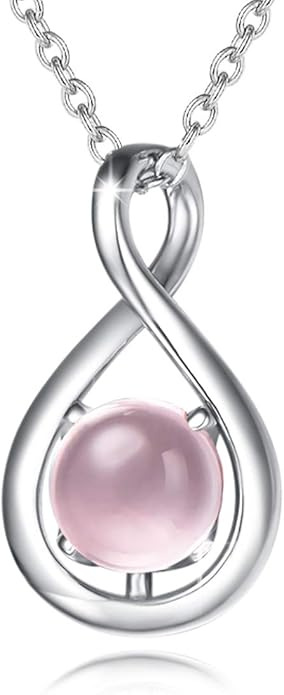 FANCIME Birthstone Necklaces for Women Fine Jewelry Sterling Silver Dainty Infinity Pendant Anniversary Birthday Christmas Gifts for Her Wife Mom Lady Daughter, Chain 16"+2" Extend