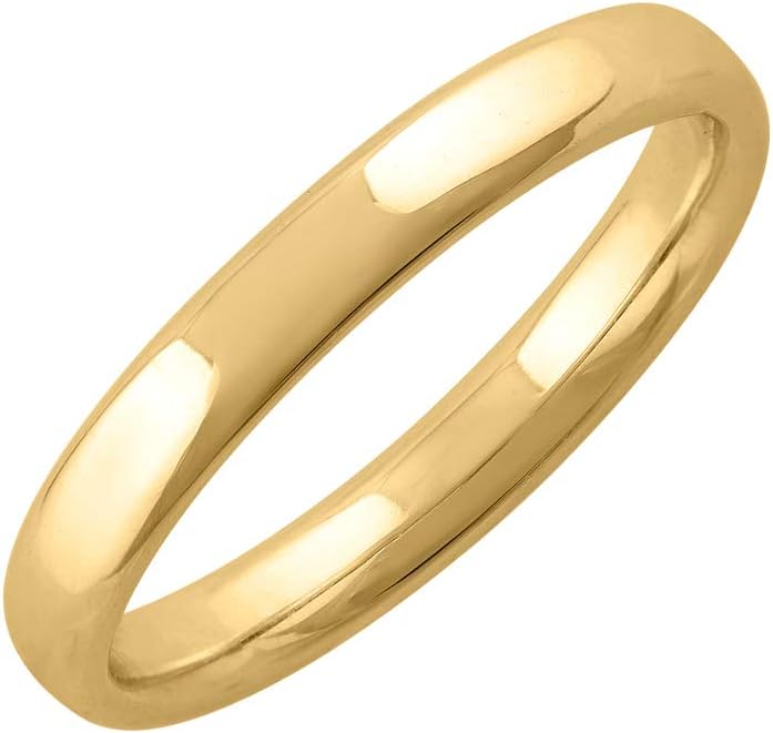 14K Gold 3mm Plain Wedding Band