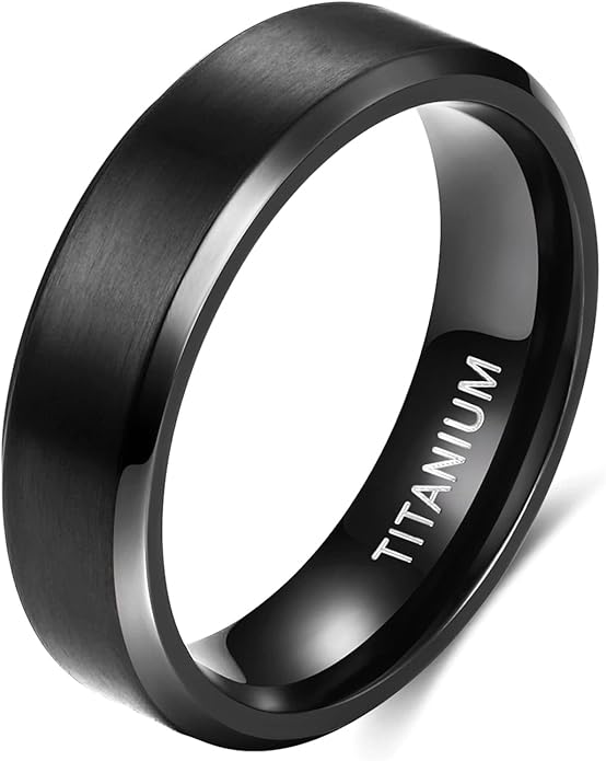 TIGRADE Titanium Rings 4MM 6MM 8MM 10MM Wedding Band in Comfort Fit Matte for Men Women Size 3-15