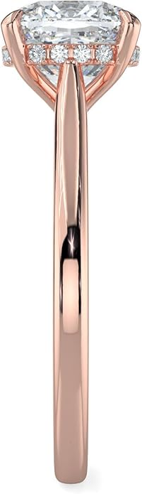 14K and 18K White Yellow and Rose Gold Lab Grown Diamond Solitaire Engagement Ring for Women, 4 Prong Rings for Wedding and Valentine Gift 1 to 2 Carat TW (Color E-F, Clarity VVS-VS)