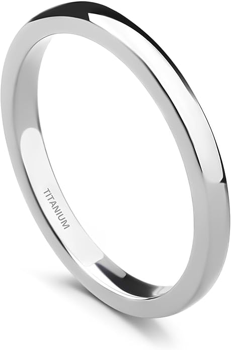 TIGRADE 2mm 4mm 6mm 8mm 10mm Titanium Ring Plain Dome High Polished Wedding Band Comfort Fit Size 3-15