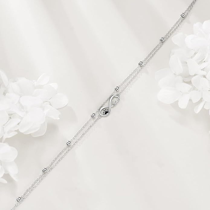 TIGER RIDER Dragonfly Anklet Sterling Silver Dragonfly Gifts Jewelry for Women with Crystal Birthday Anniversary