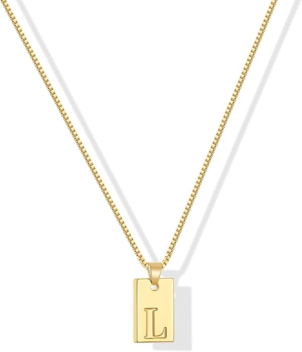 Gacimy Dainty Gold Initial Necklaces for Women, 18K Gold Plated Name Necklace for Women with Trendy A-Z Letter Nedcklace Pendant