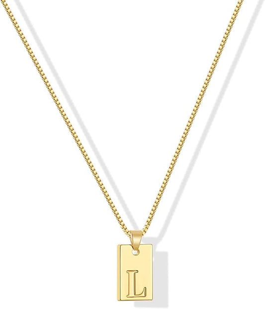 Gacimy Dainty Gold Initial Necklaces for Women, 18K Gold Plated Name Necklace for Women with Trendy A-Z Letter Nedcklace Pendant