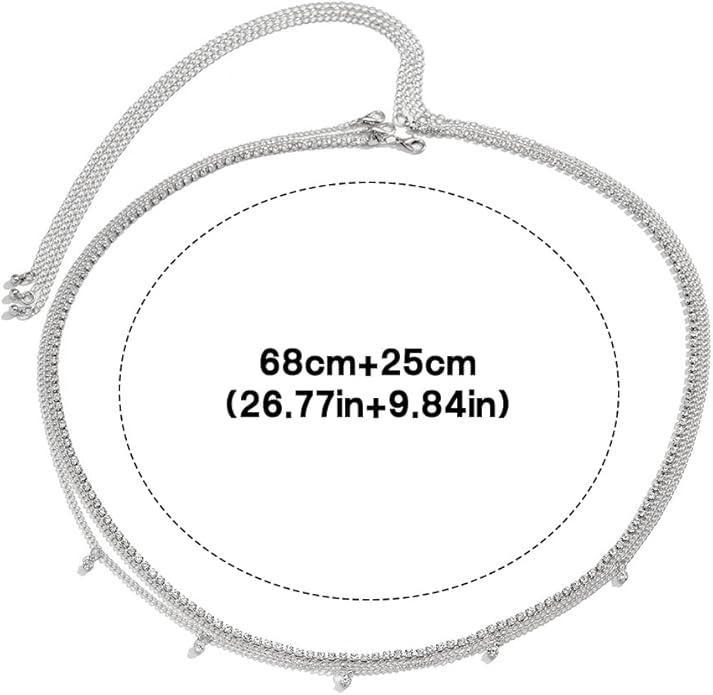 MODRSA Body Chain Belly Chain Silver Gold Waist Chain Body Chain Jewelry for Women Body Jewelry for Women Waist Chains Belly Chains for Women Chain Bra Lingerie