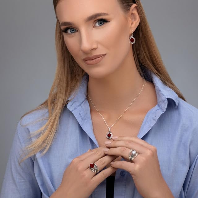 JEAN RACHEL JEWELRY 925 Sterling Silver Ring - Wrap Vintage Design with Prong Set Round Cubic Zirconia - Hypoallergenic, Lead & Nickel Free - Artisan Handcrafted Statement Rings for Women