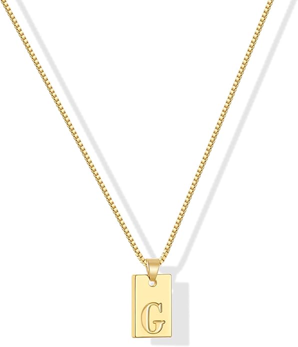 Gacimy Dainty Gold Initial Necklaces for Women, 18K Gold Plated Name Necklace for Women with Trendy A-Z Letter Nedcklace Pendant
