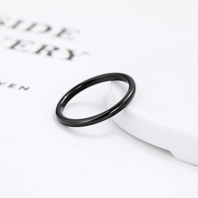 Greenpod 2mm 4mm 6mm Tungsten Wedding Bands Ring for Women Men Rose Gold/Silver/Gold/Black Polished Slim Engagement Promise Rings Comfort Fit Size 4-13