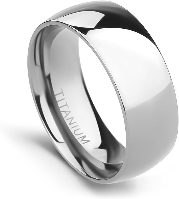 TIGRADE 2mm 4mm 6mm 8mm 10mm Titanium Ring Plain Dome High Polished Wedding Band Comfort Fit Size 3-15