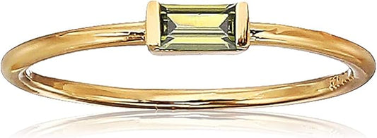 Amazon Essentials 18K Yellow Gold Plated Sterling Silver Cubic Zirconia Fashion Stackable Ring (previously Amazon Collection)