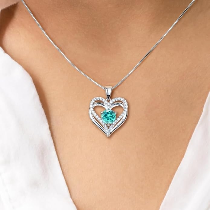 Entwined Souls Necklace - Sterling Silver Double Heart Pendant | Engraved 'I Love You Always and Forever' | Gift for Couples, Anniversary, Wedding