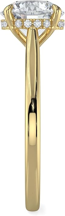 14K and 18K White Yellow and Rose Gold Lab Grown Diamond Solitaire Engagement Ring for Women, 4 Prong Rings for Wedding and Valentine Gift 1 to 2 Carat TW (Color E-F, Clarity VVS-VS)