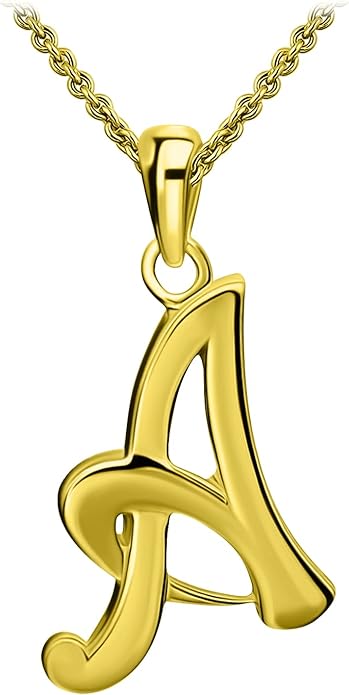 SEA OF ICE Letter Initial Necklace, Alphabet Letter Pendant Necklace, Sterling Silver, Gold, Rose Gold Necklace for Women, Elegant Initial Necklaces, Personalized Custom Women's Necklaces