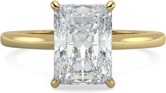 14K and 18K White Yellow and Rose Gold Lab Grown Diamond Solitaire Engagement Ring for Women, 4 Prong Rings for Wedding and Valentine Gift 1 to 2 Carat TW (Color E-F, Clarity VVS-VS)