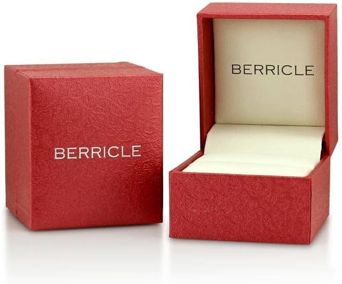 BERRICLE Sterling Silver CZ 3-Stone Solitaire Wedding Engagement Rings for Women, Cubic Zirconia Ring - Asscher, Cushion, Emerald, Pear, Round Cut - Canary Yellow, Green, Amethyst Purple Colors