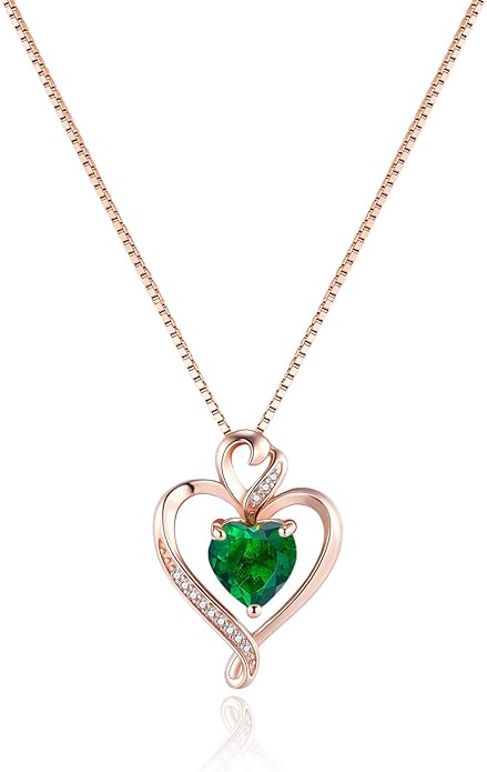 Heart Necklaces for Women 925 Sterling Silver Pendant Necklace Rose Gold Plated White Gold/14K Gold Plated Love Necklace for Her Girlfriend Wife Valentines Day Birthday Women Jewelry 18"+2"