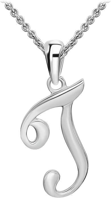 SEA OF ICE Letter Initial Necklace, Alphabet Letter Pendant Necklace, Sterling Silver, Gold, Rose Gold Necklace for Women, Elegant Initial Necklaces, Personalized Custom Women's Necklaces