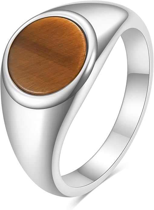 Stainless Steel Round Shape Classical Simple Plain Wedding Engagement Statement Pinky Band Signet Rings for Men Women Size 4-15