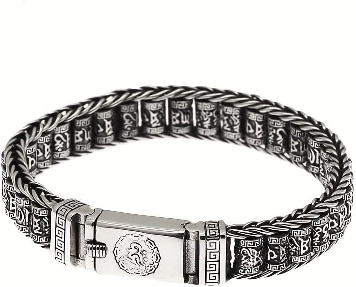 Glowave 925 Sterling Silver Feng Shui Bracelet, Fortune Protection Bangle, Simple Lucky Creative Fengshui Decor for Wealth and Happiness Amulet Bracelet for Men Women