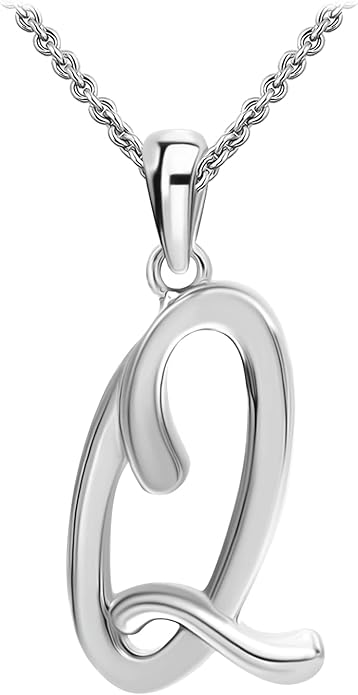 SEA OF ICE Letter Initial Necklace, Alphabet Letter Pendant Necklace, Sterling Silver, Gold, Rose Gold Necklace for Women, Elegant Initial Necklaces, Personalized Custom Women's Necklaces