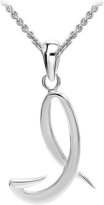 SEA OF ICE Letter Initial Necklace, Alphabet Letter Pendant Necklace, Sterling Silver, Gold, Rose Gold Necklace for Women, Elegant Initial Necklaces, Personalized Custom Women's Necklaces