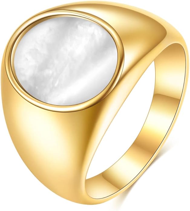 Stainless Steel Round Shape Classical Simple Plain Wedding Engagement Statement Pinky Band Signet Rings for Men Women Size 4-15