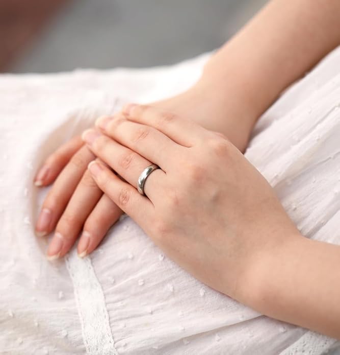 TIGRADE 2mm 4mm 6mm 8mm 10mm Titanium Ring Plain Dome High Polished Wedding Band Comfort Fit Size 3-15