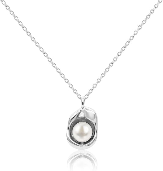 Pearl Necklaces for Women,Charm Choker Necklaces with Natural Freshwater Cultured Pearls,Dainty Pendants Necklaces Daily Wear or Fashion Gift for Women