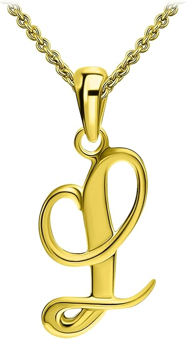 SEA OF ICE Letter Initial Necklace, Alphabet Letter Pendant Necklace, Sterling Silver, Gold, Rose Gold Necklace for Women, Elegant Initial Necklaces, Personalized Custom Women's Necklaces