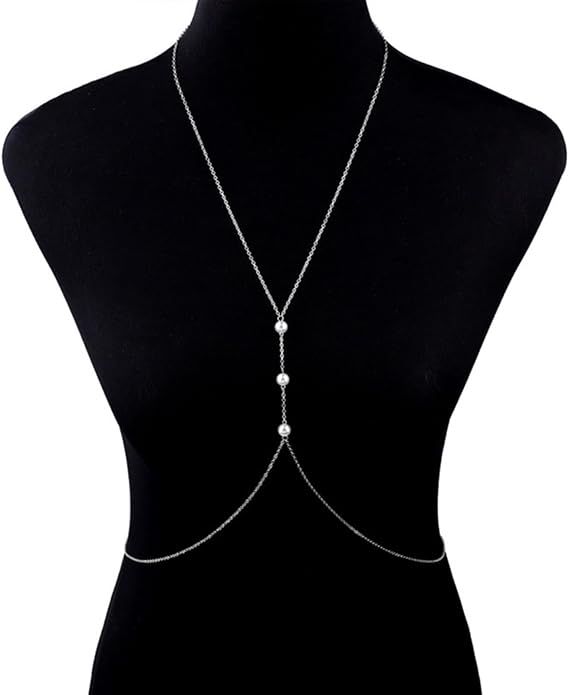 MODRSA Body Chain Belly Chain Silver Gold Waist Chain Body Chain Jewelry for Women Body Jewelry for Women Waist Chains Belly Chains for Women Chain Bra Lingerie