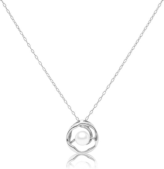 Pearl Necklaces for Women,Charm Choker Necklaces with Natural Freshwater Cultured Pearls,Dainty Pendants Necklaces Daily Wear or Fashion Gift for Women