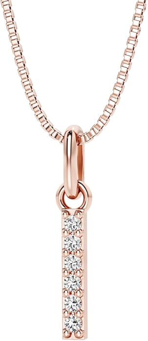 PEORA Letter A to Z Lab Grown Diamond Initial Pendant Necklace in Sterling Silver, F-G Color, VS Clarity, with 18 inch Chain