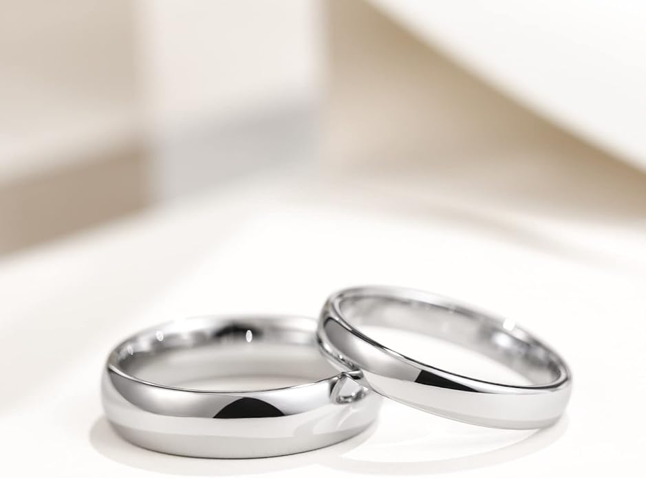 Greenpod 2mm 4mm 6mm Tungsten Wedding Bands Ring for Women Men Rose Gold/Silver/Gold/Black Polished Slim Engagement Promise Rings Comfort Fit Size 4-13