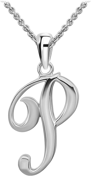 SEA OF ICE Letter Initial Necklace, Alphabet Letter Pendant Necklace, Sterling Silver, Gold, Rose Gold Necklace for Women, Elegant Initial Necklaces, Personalized Custom Women's Necklaces