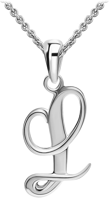 SEA OF ICE Letter Initial Necklace, Alphabet Letter Pendant Necklace, Sterling Silver, Gold, Rose Gold Necklace for Women, Elegant Initial Necklaces, Personalized Custom Women's Necklaces